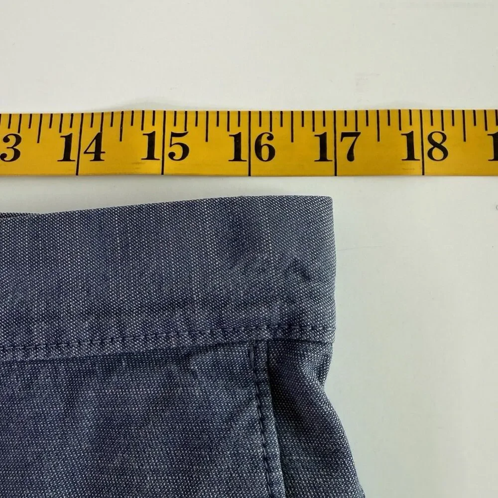 BANANA REPUBLIC Mens Sz 32 VNTG Flat Front Aiden Shorts Blue Heather Preppy Y2K